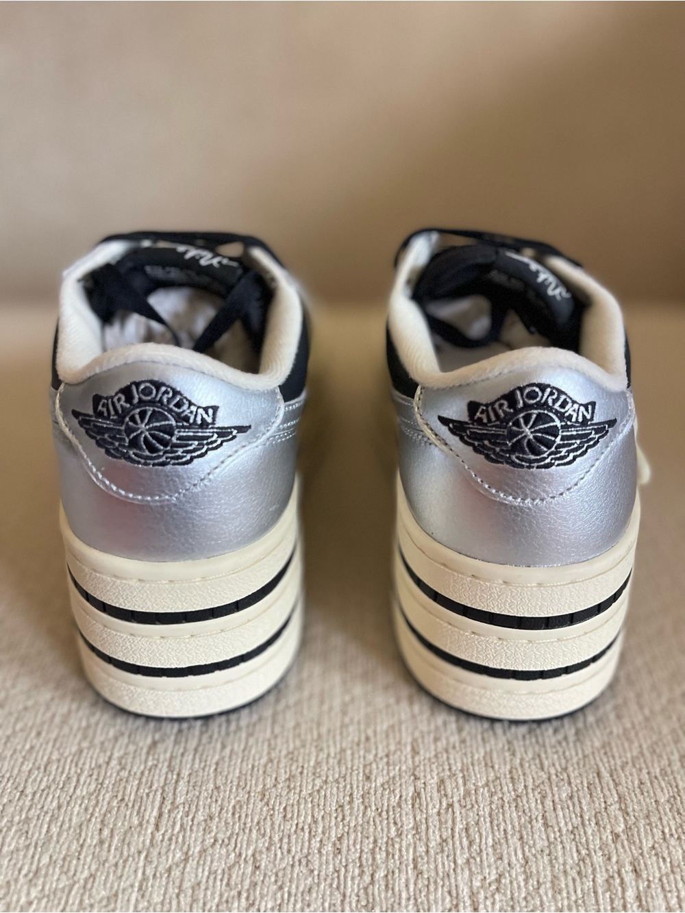Size 10 - Nike Air Jordan 1 Triple Stack Metallic Silver HV8288-001 Women's NEW - Picture 6 of 10